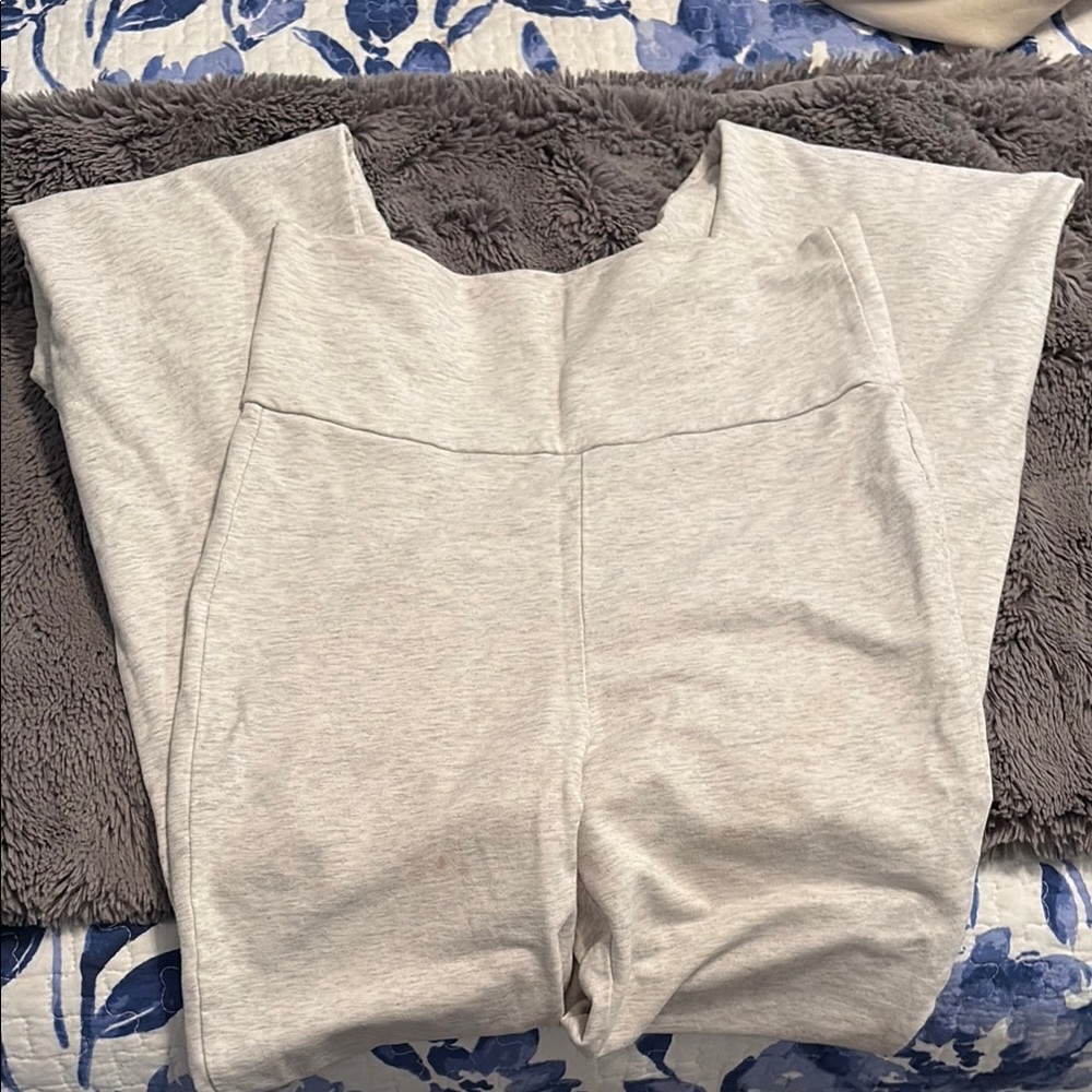 Light Gray Fold Over Flare Edikted Leggings